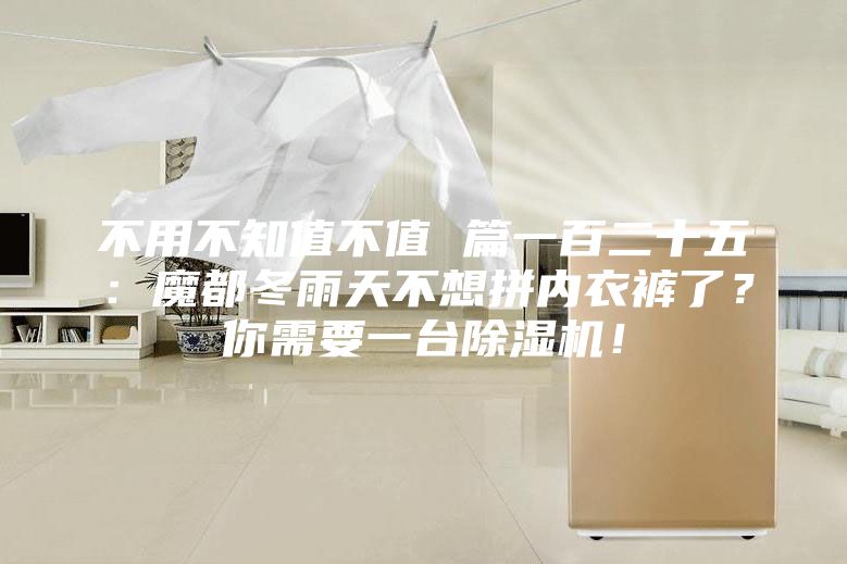 不用不知值不值 篇一百二十五：魔都冬雨天不想拼內(nèi)衣褲了？你需要一臺除濕機！