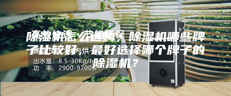 除濕機怎么選購，除濕機哪些牌子比較好，最好選擇哪個牌子的除濕機？
